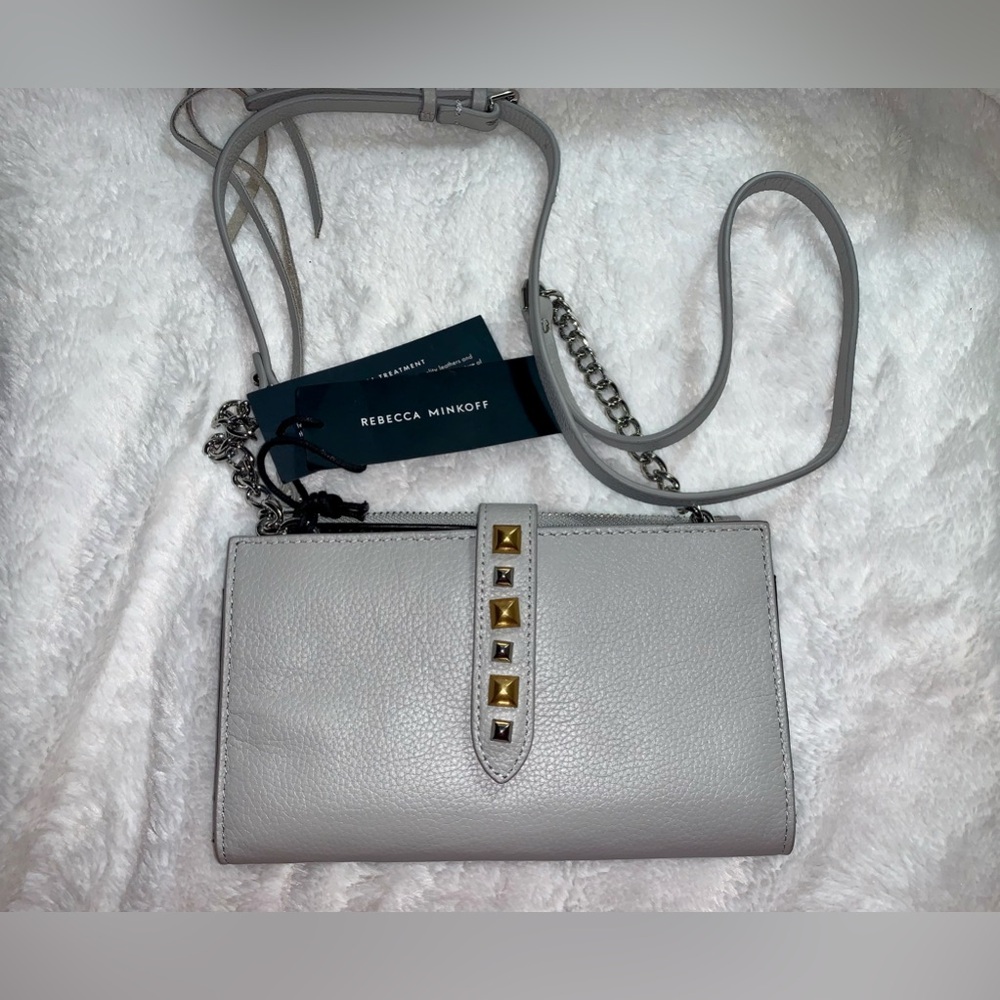 Rebecca Minkoff Studded Wallet on a Chain (Pumice)